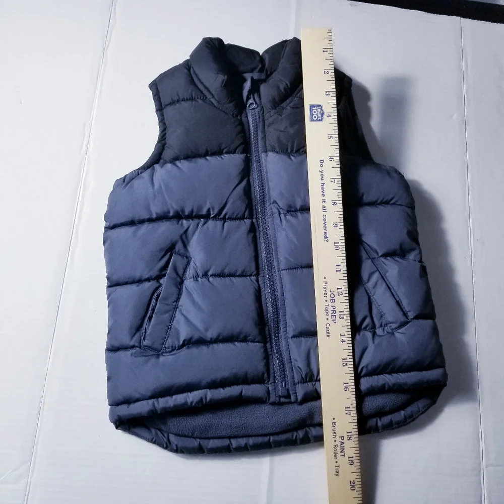 OLD NAVY BOY'S PUFFER VEST BLACK AND DARK BLUISH GRAY SIZE 4T